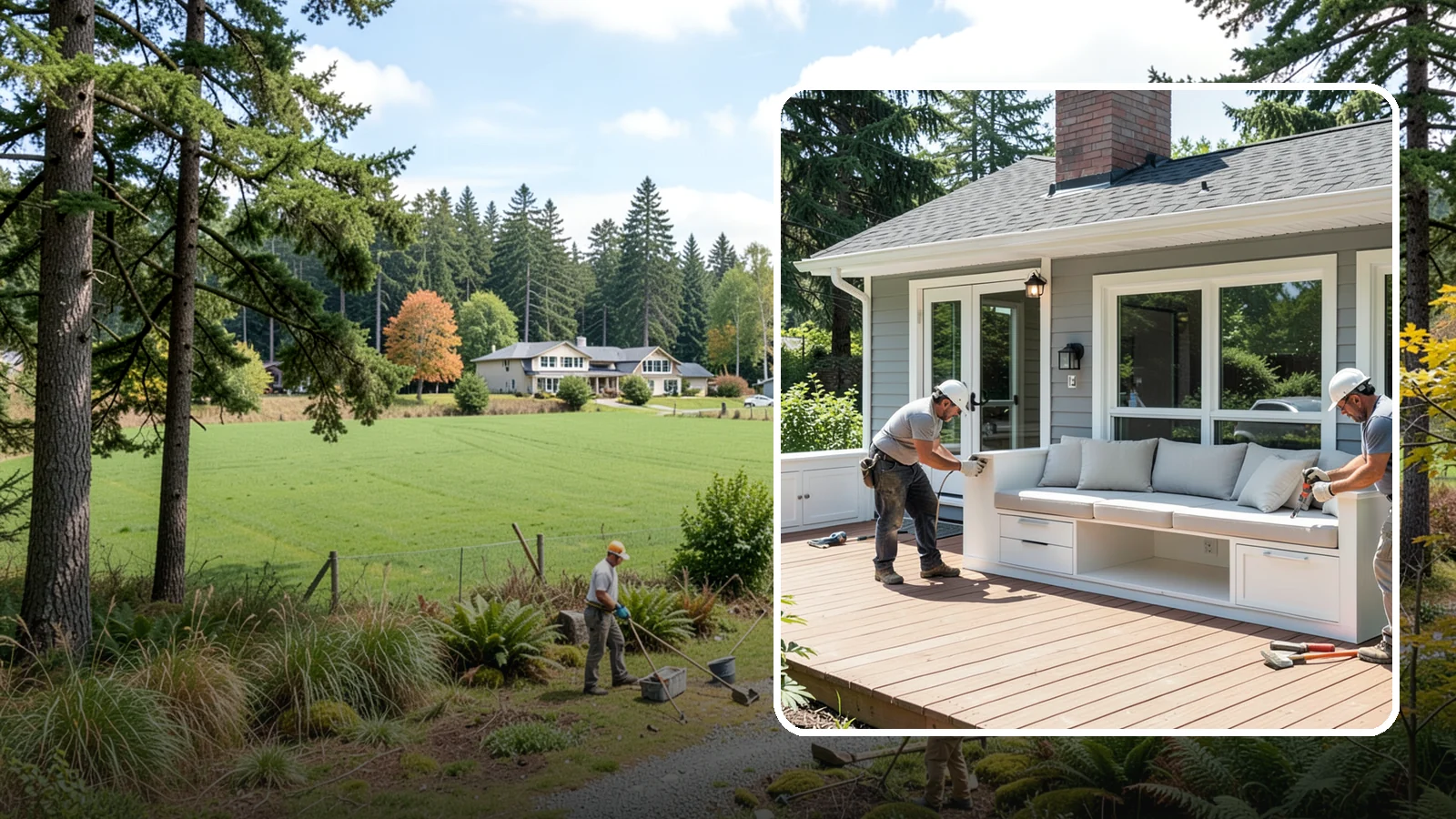 Deck Bench Construction in Lyman, Skagit County, WA - Built-in deck bench construction that adds seating and definition without cluttering your space.