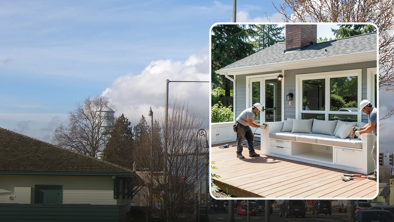 Deck Bench Construction in Marysville, Snohomish County, WA - Built-in deck bench construction that adds seating and definition without cluttering your space.