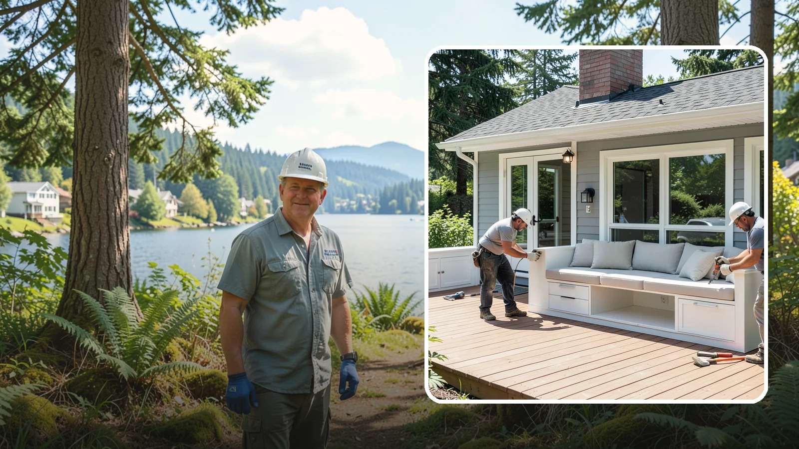 Deck Bench Construction in Milton, King County, WA - Built-in deck bench construction that adds seating and definition without cluttering your space.