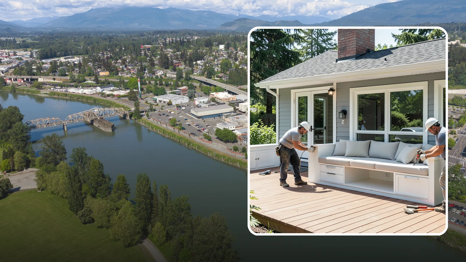 Deck Bench Construction in Mount Vernon, Skagit County, WA - Built-in deck bench construction that adds seating and definition without cluttering your space.