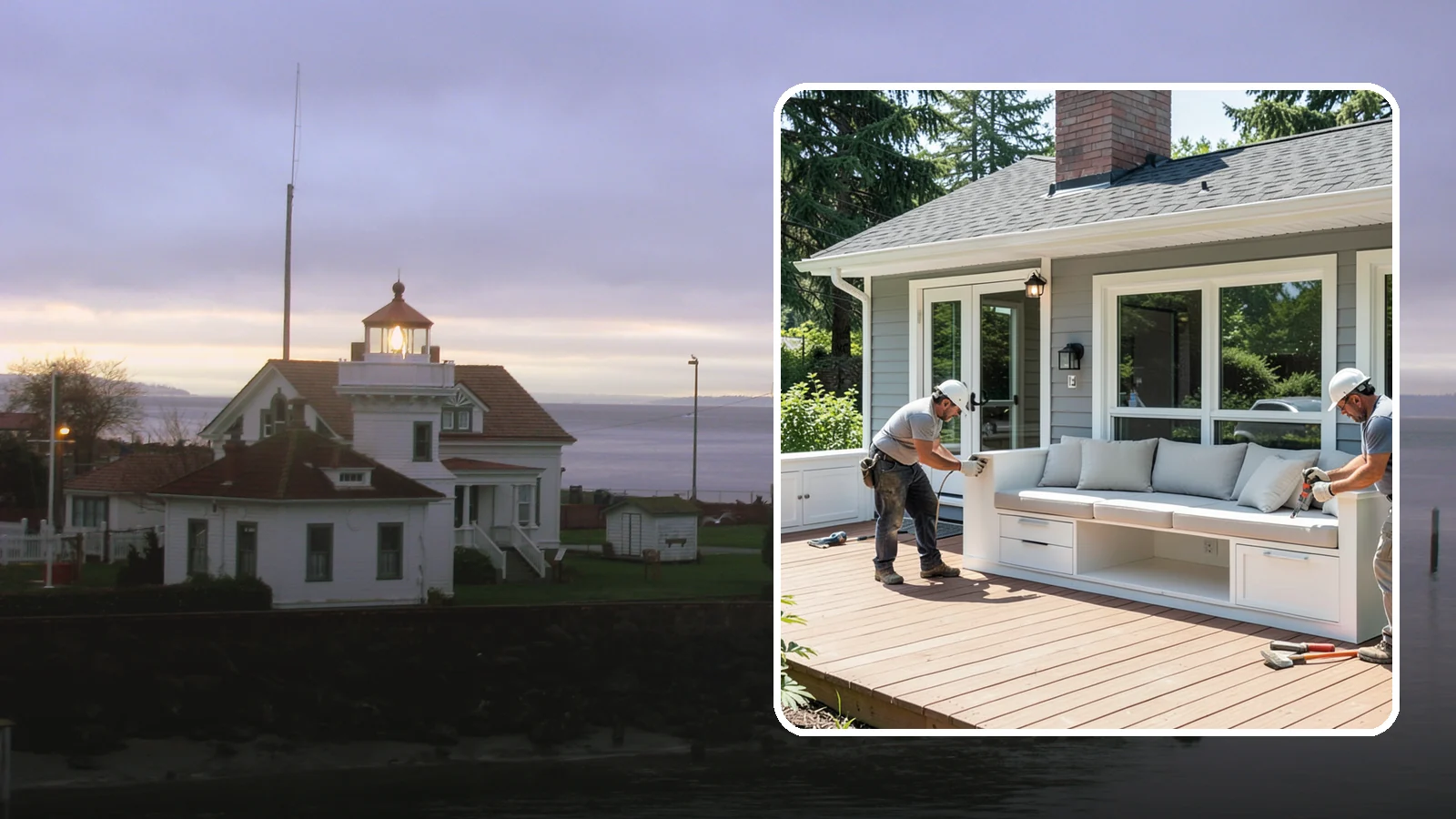 Deck Bench Construction in Mukilteo, Snohomish County, WA - Built-in deck bench construction that adds seating and definition without cluttering your space.