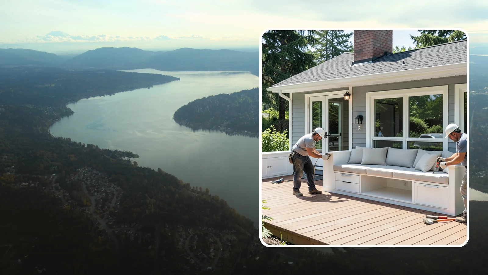 Deck Bench Construction in Sammamish, King County, WA - Built-in deck bench construction that adds seating and definition without cluttering your space.