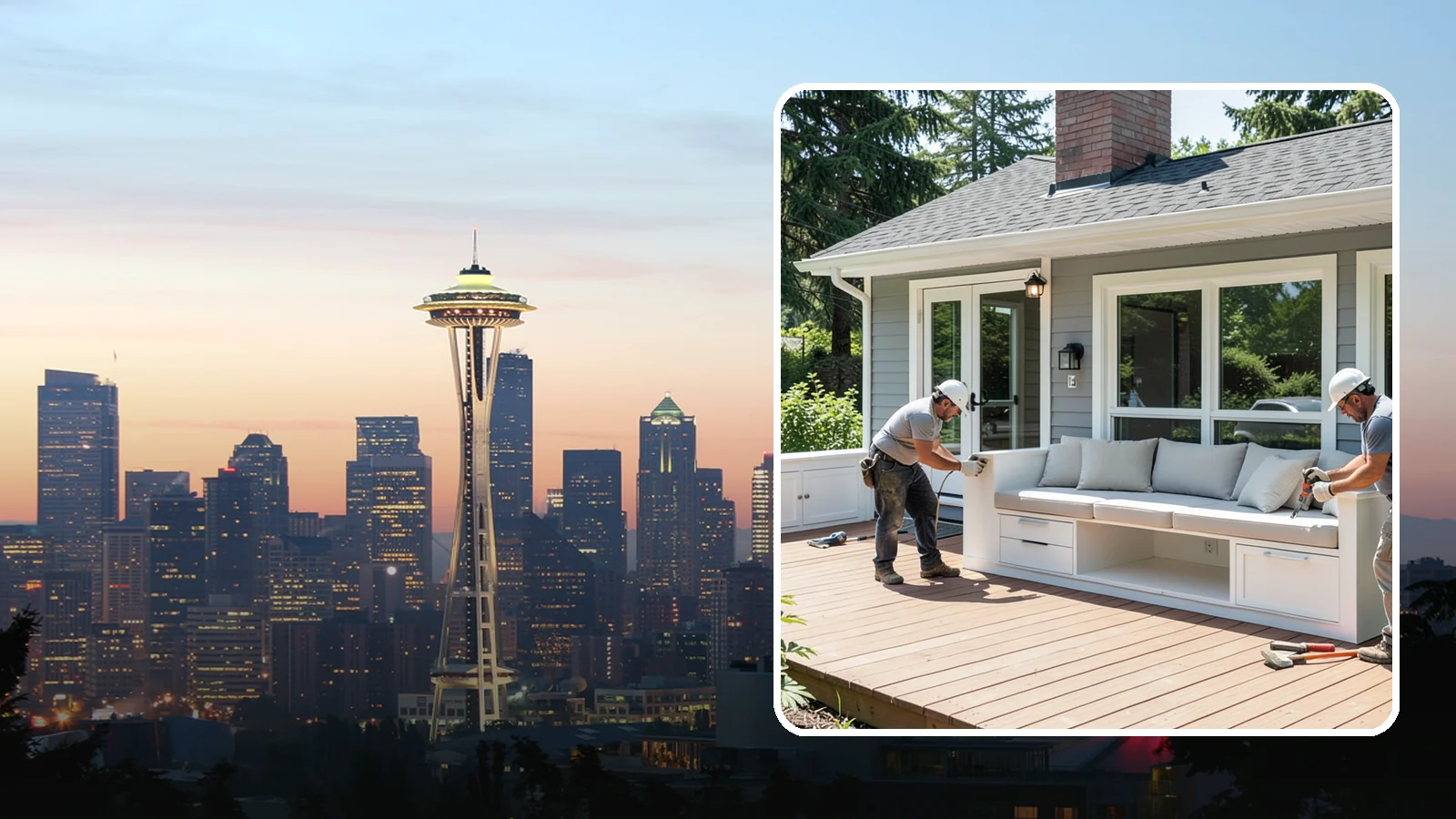 Deck Bench Construction in Seattle, King County, WA - Built-in deck bench construction that adds seating and definition without cluttering your space.