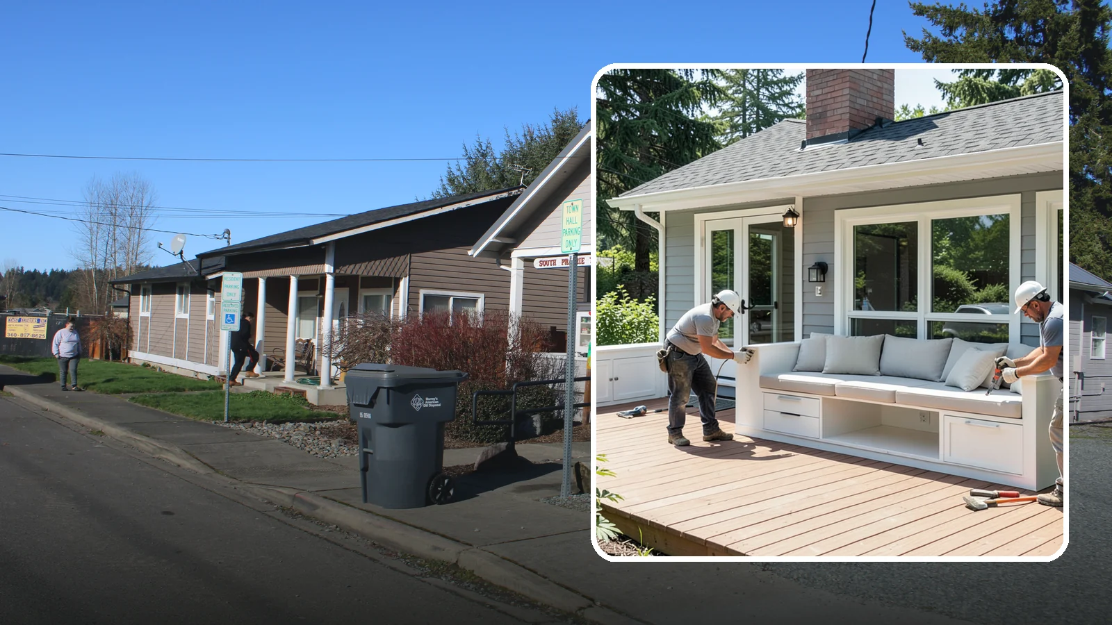 Deck Bench Construction in South Prairie, Pierce County, WA - Built-in deck bench construction that adds seating and definition without cluttering your space.