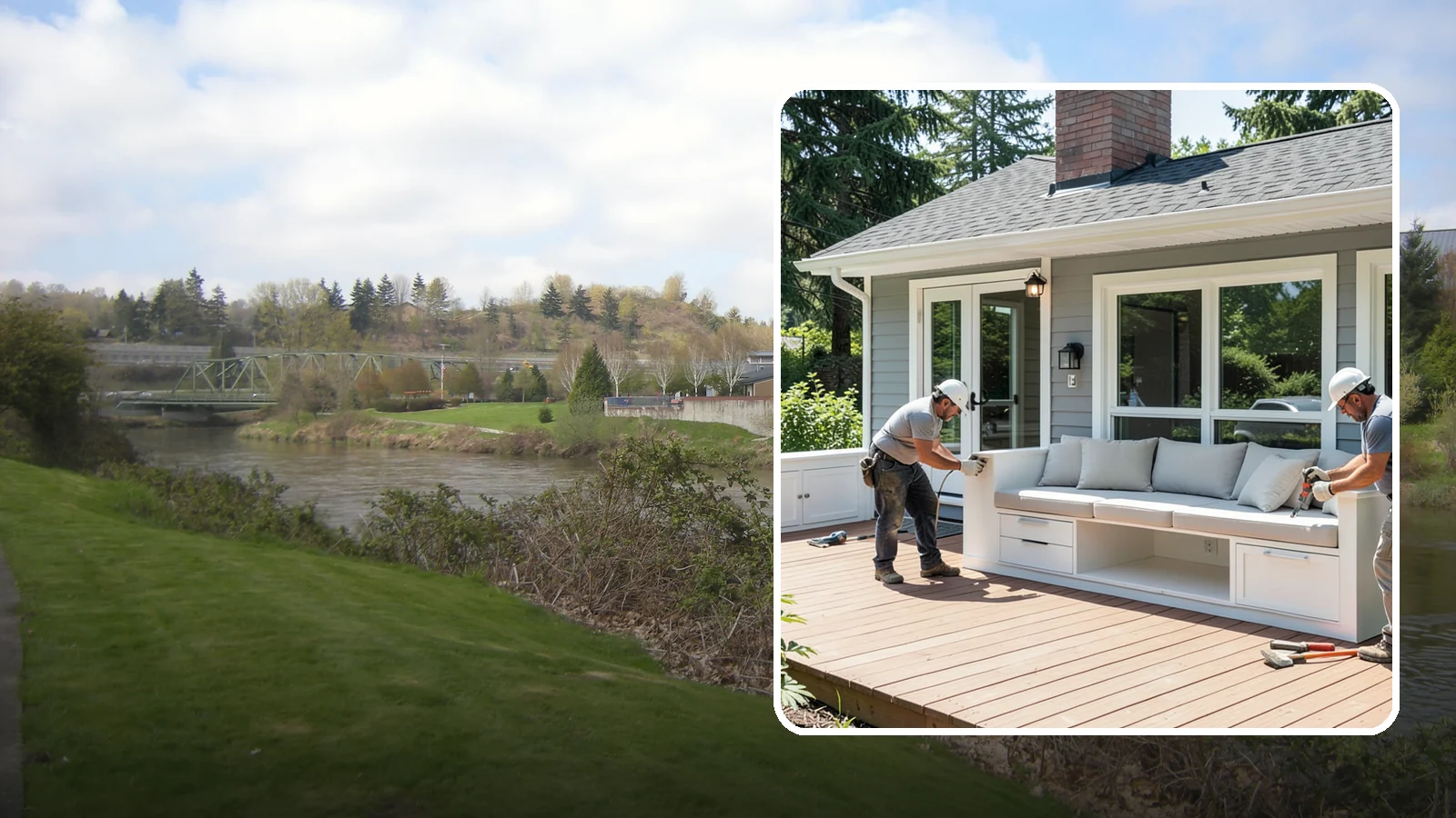 Deck Bench Construction in Tukwila, King County, WA - Built-in deck bench construction that adds seating and definition without cluttering your space.