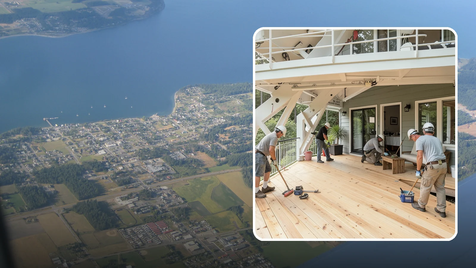 Deck Construction in Coupeville, Island County, WA - Custom deck construction that turns Puget Sound backyards into durable, weather-ready outdoor living space.
