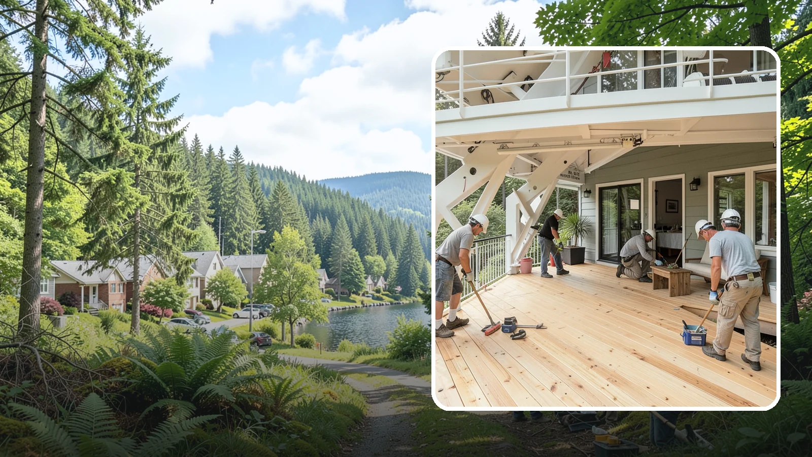 Deck Construction in Lake Forest Park, King County, WA - Custom deck construction that turns Puget Sound backyards into durable, weather-ready outdoor living space.