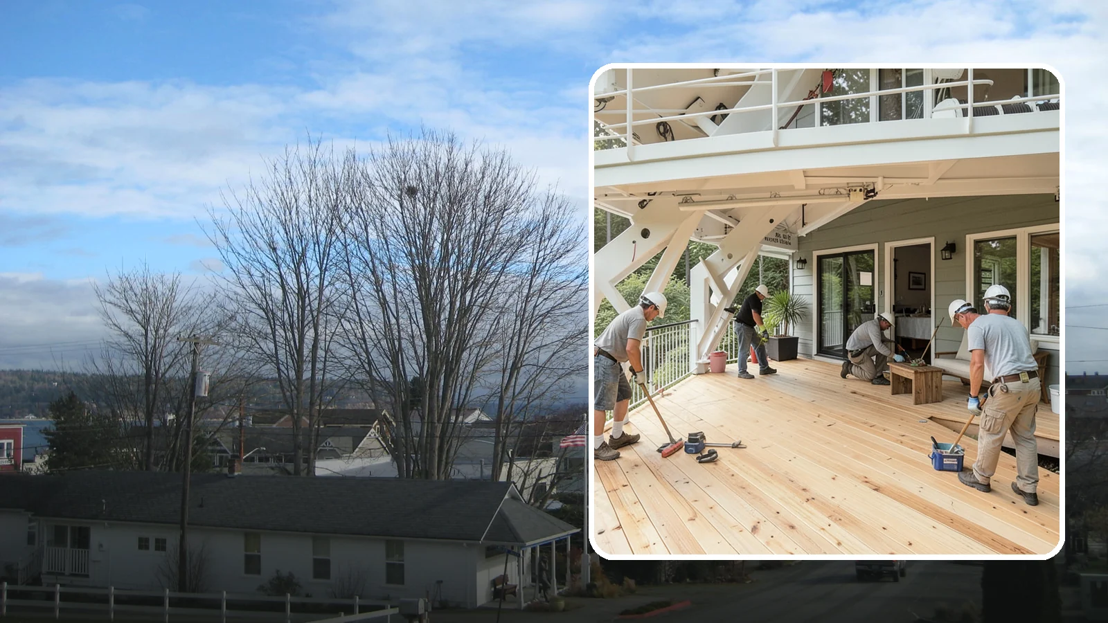 Deck Construction in Langley, Island County, WA - Custom deck construction that turns Puget Sound backyards into durable, weather-ready outdoor living space.