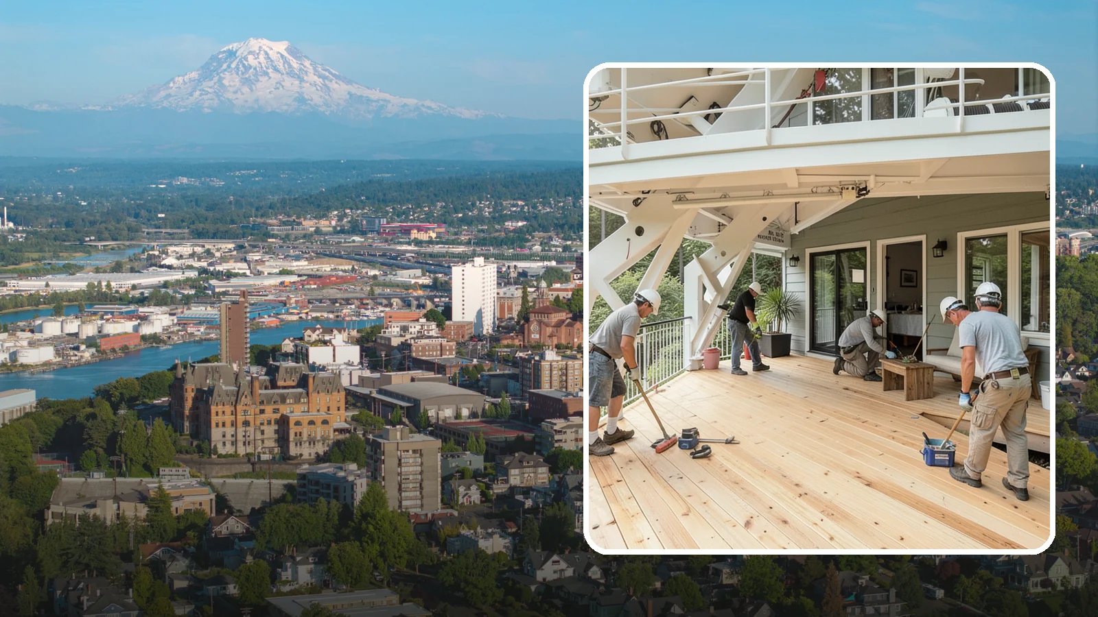 Deck Construction in Tacoma, Pierce County, WA - Custom deck construction that turns Puget Sound backyards into durable, weather-ready outdoor living space.
