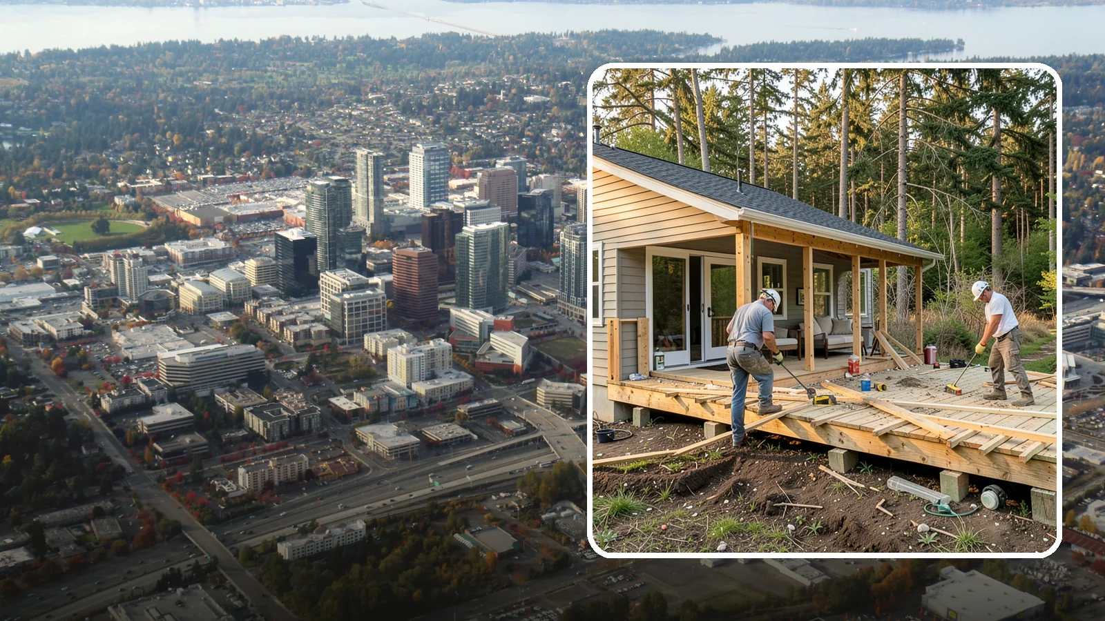 Deck Demolition in Bellevue, King County, WA - We remove old and failing decks safely, protecting your siding and yard and hauling every board away.