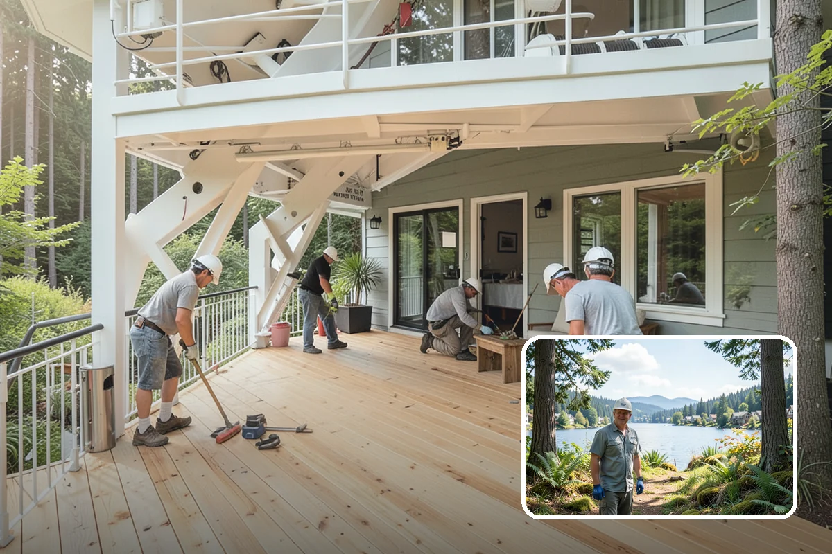 Deck Demolition in Milton, King County, WA - Rotted and unsafe decking removed safely