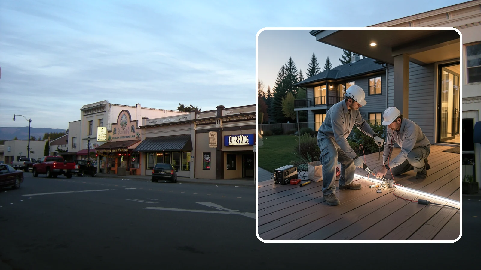 Deck Lighting Installation in Burlington, Skagit County, WA - Deck lighting installation that extends evening enjoyment and improves safety after dark.