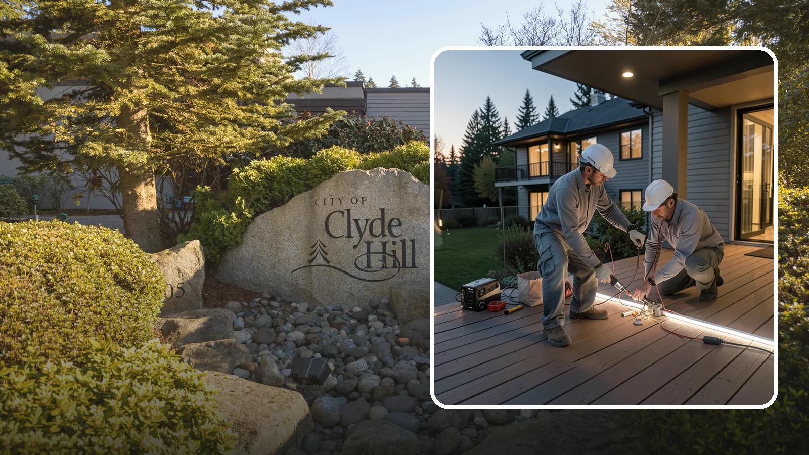 Deck Lighting Installation in Clyde Hill, King County, WA - Deck lighting installation that extends evening enjoyment and improves safety after dark.