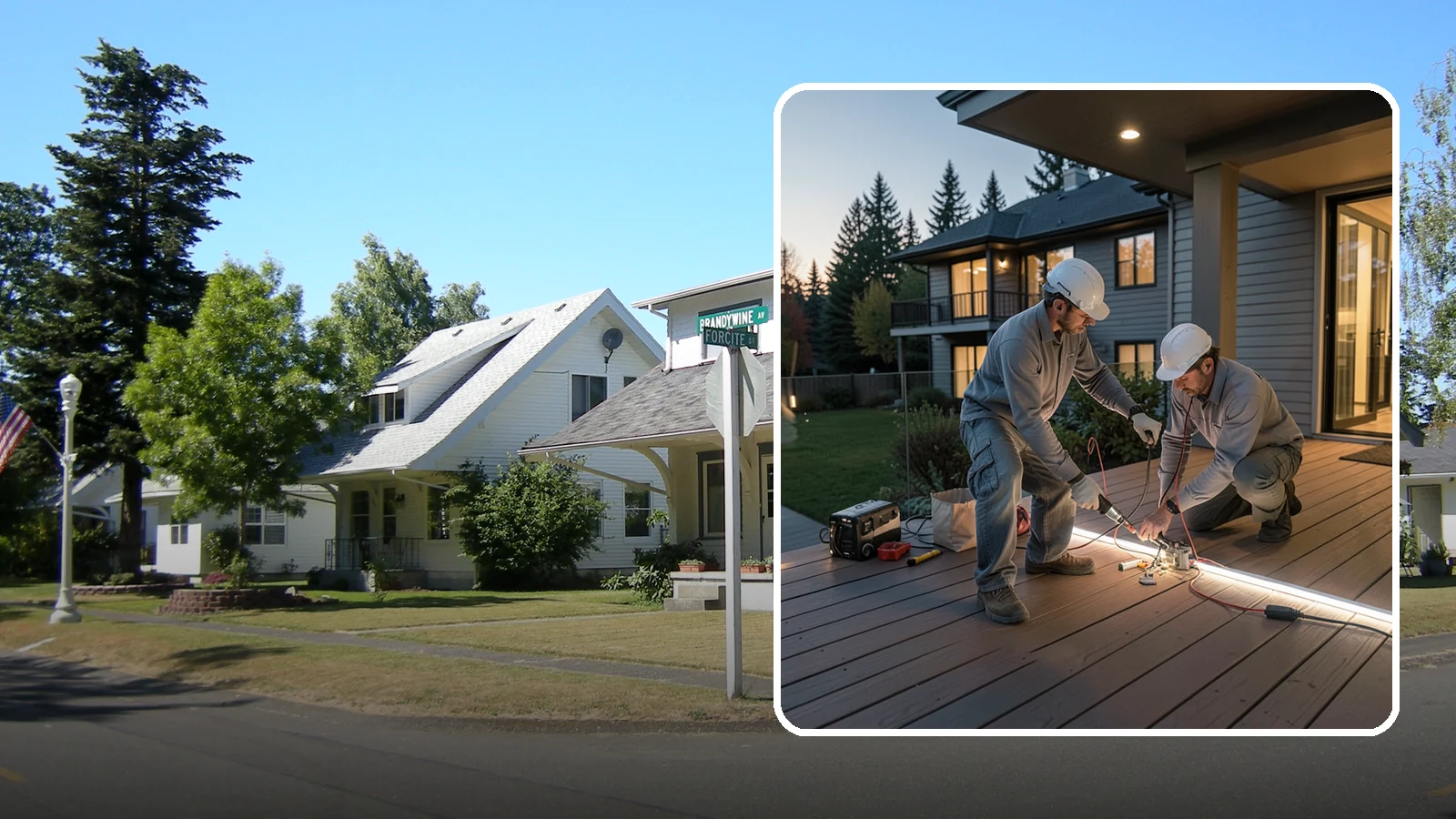 Deck Lighting Installation in DuPont, Pierce County, WA - Deck lighting installation that extends evening enjoyment and improves safety after dark.