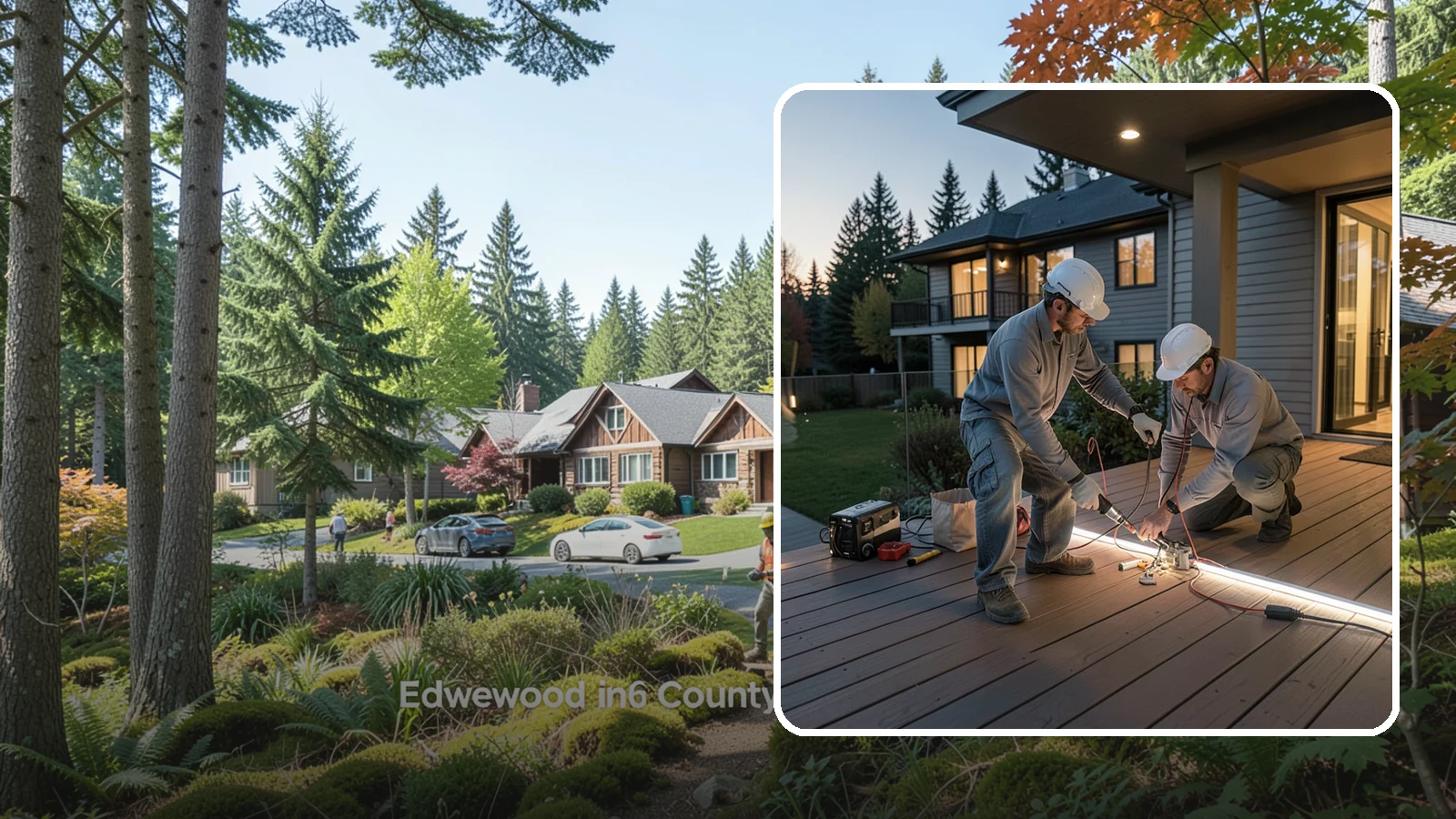 Deck Lighting Installation in Edgewood, Pierce County, WA - Deck lighting installation that extends evening enjoyment and improves safety after dark.