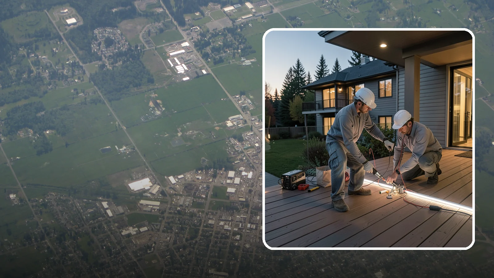 Deck Lighting Installation in Enumclaw, King County, WA - Deck lighting installation that extends evening enjoyment and improves safety after dark.