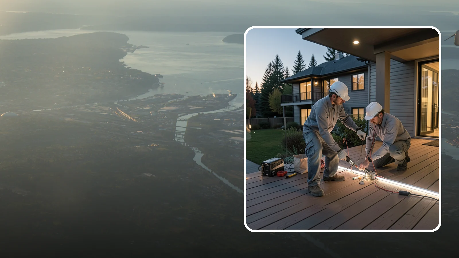 Deck Lighting Installation in Fife, Pierce County, WA - Deck lighting installation that extends evening enjoyment and improves safety after dark.