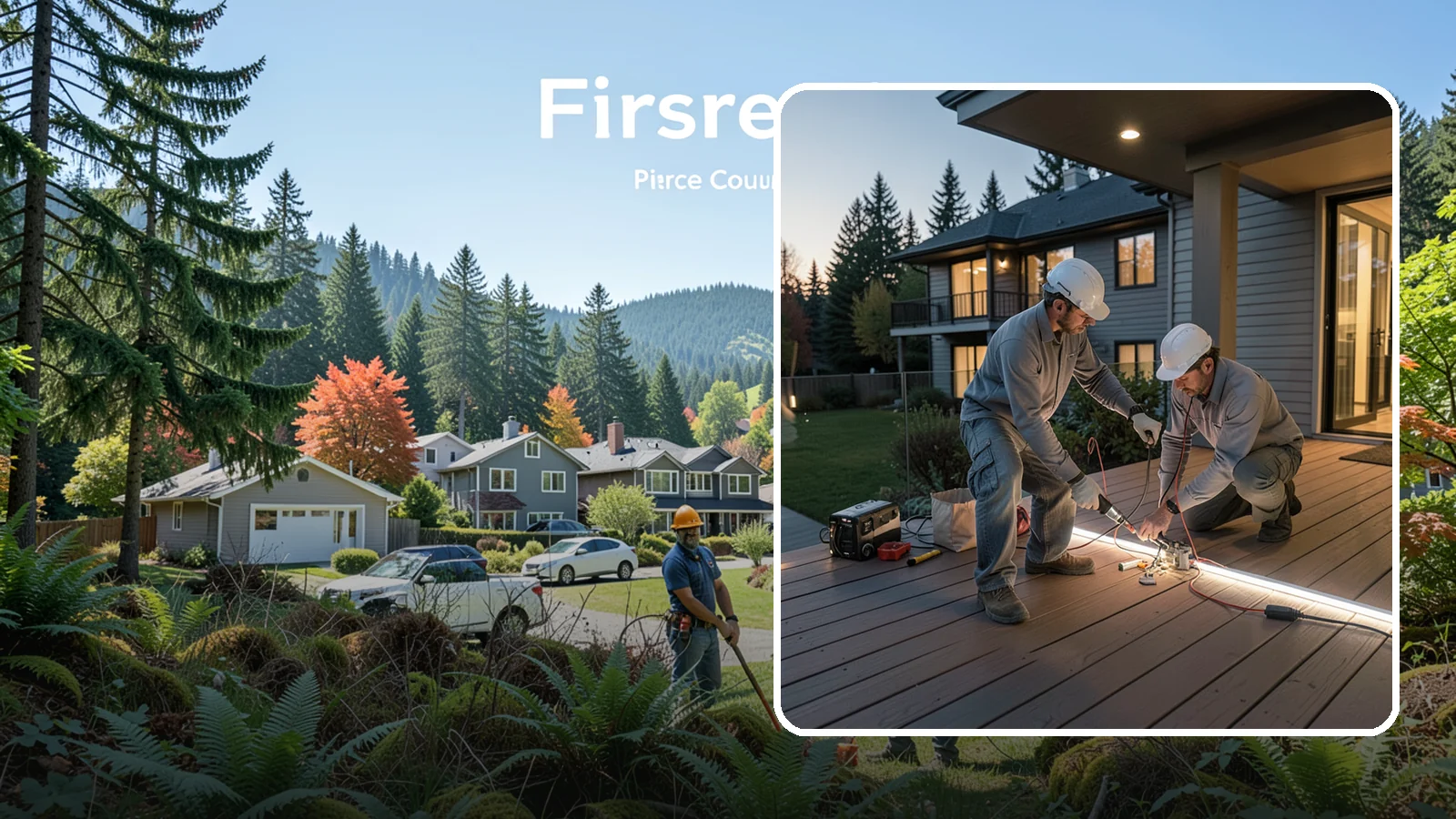 Deck Lighting Installation in Fircrest, Pierce County, WA - Deck lighting installation that extends evening enjoyment and improves safety after dark.