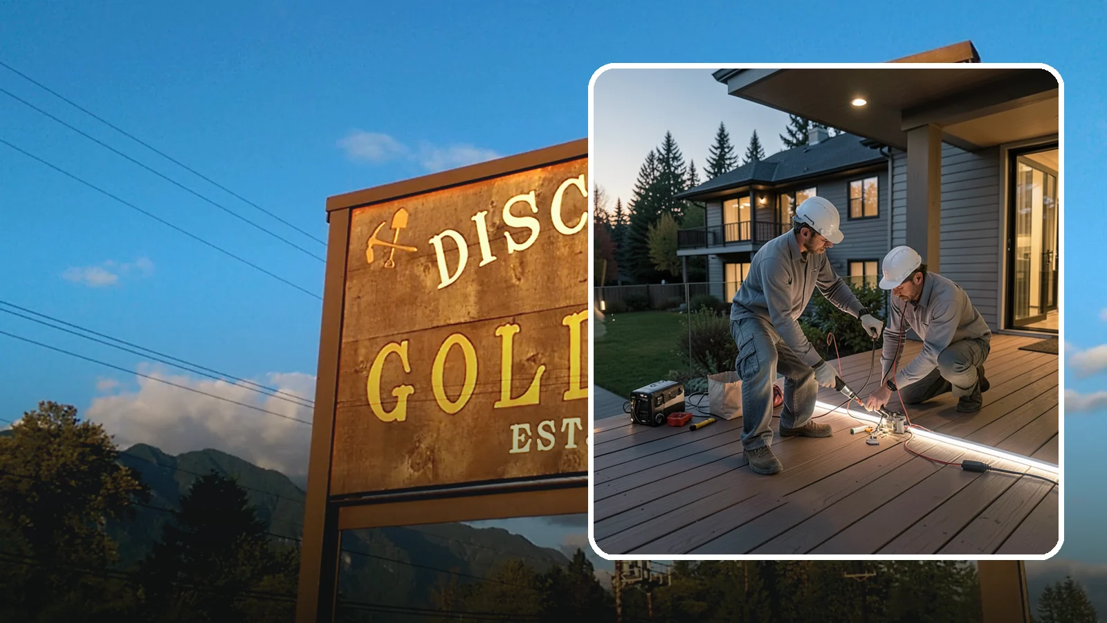 Deck Lighting Installation in Gold Bar, Snohomish County, WA - Deck lighting installation that extends evening enjoyment and improves safety after dark.