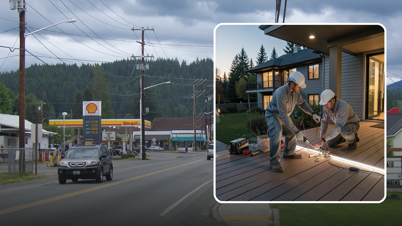 Deck Lighting Installation in Granite Falls, Snohomish County, WA - Deck lighting installation that extends evening enjoyment and improves safety after dark.