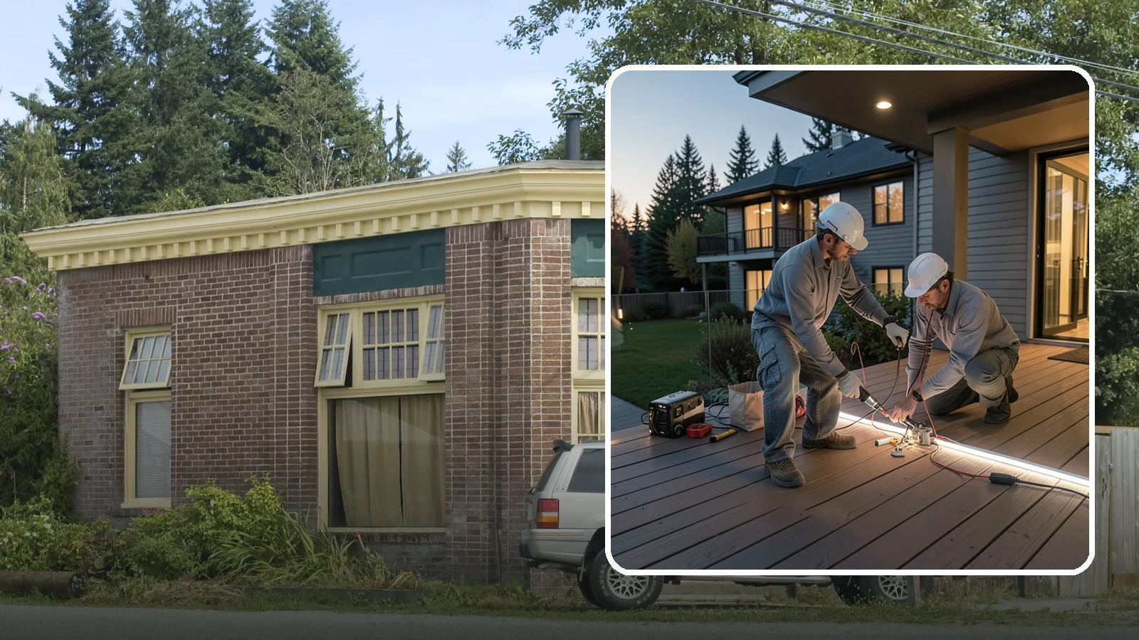 Deck Lighting Installation in Hamilton, Skagit County, WA - Deck lighting installation that extends evening enjoyment and improves safety after dark.