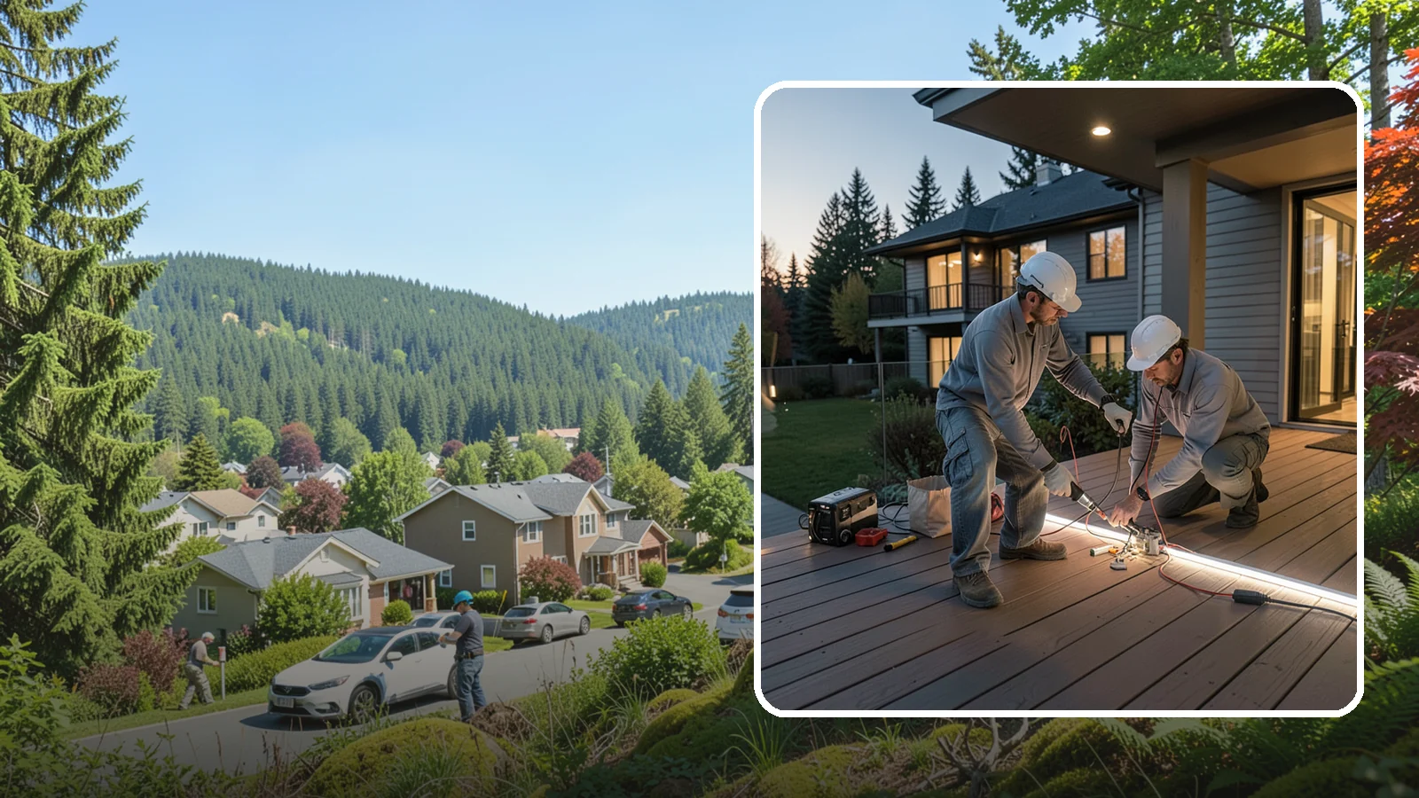 Deck Lighting Installation in Index, Snohomish County, WA - Deck lighting installation that extends evening enjoyment and improves safety after dark.
