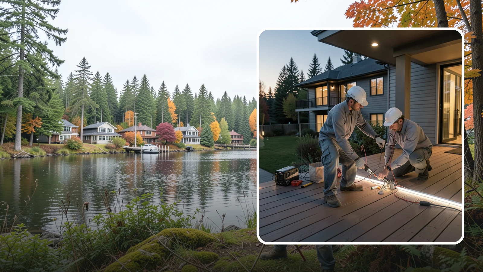 Deck Lighting Installation in La Conner, Skagit County, WA - Deck lighting installation that extends evening enjoyment and improves safety after dark.