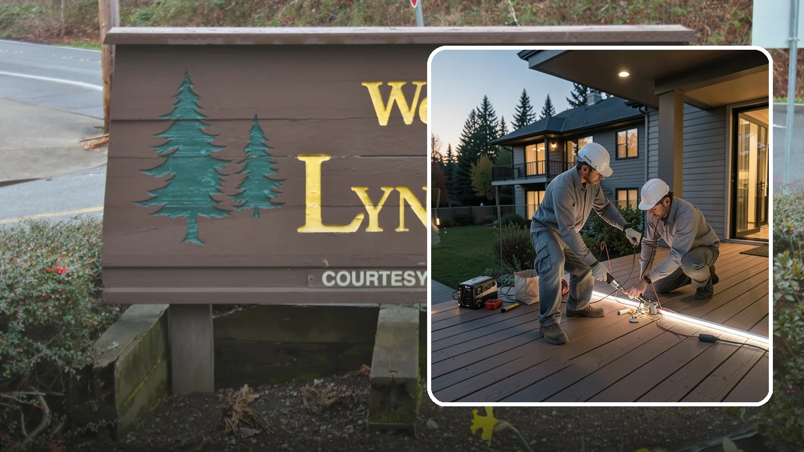 Deck Lighting Installation in Lynnwood, Snohomish County, WA - Deck lighting installation that extends evening enjoyment and improves safety after dark.