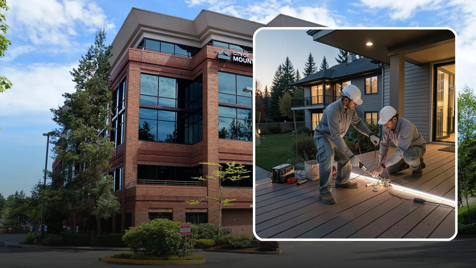 Deck Lighting Installation in Mountlake Terrace, Snohomish County, WA - Deck lighting installation that extends evening enjoyment and improves safety after dark.