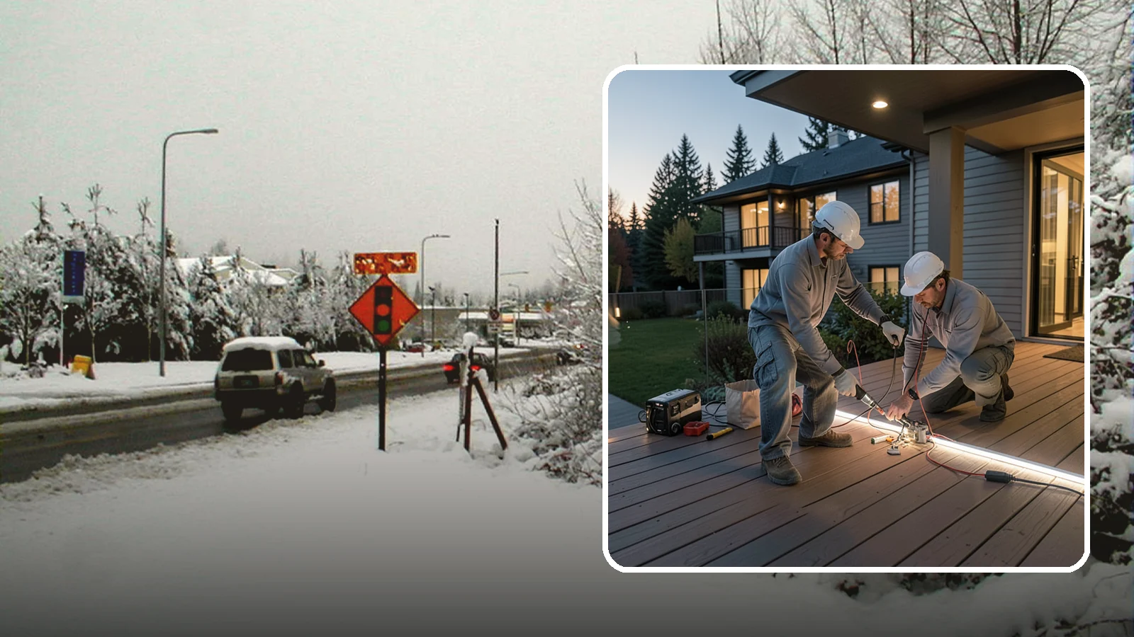 Deck Lighting Installation in Newcastle, King County, WA - Deck lighting installation that extends evening enjoyment and improves safety after dark.