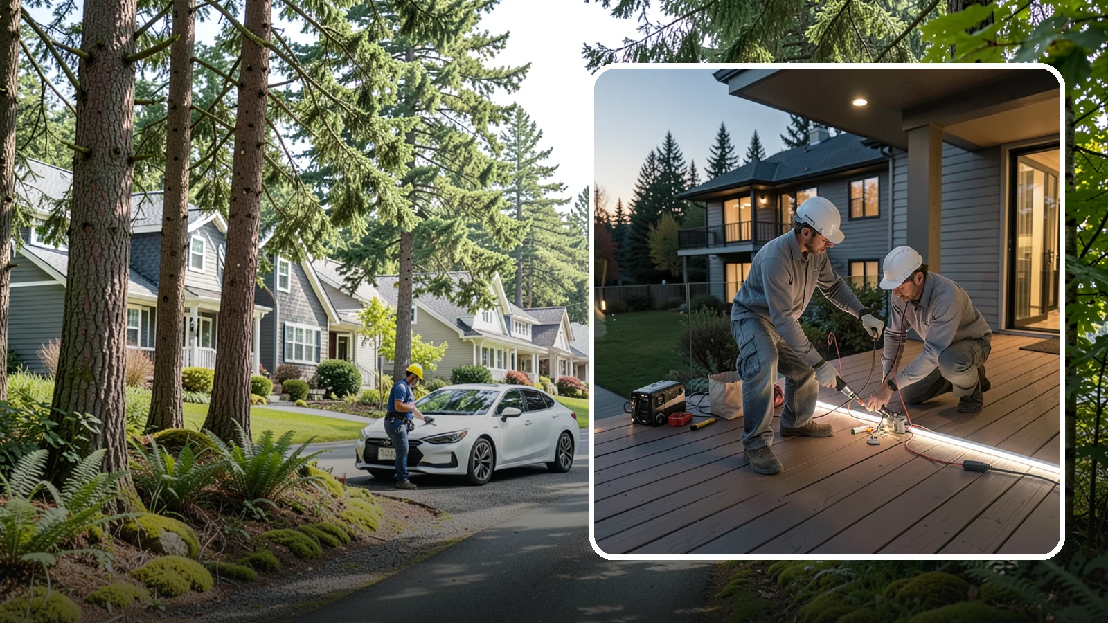 Deck Lighting Installation in Normandy Park, King County, WA - Deck lighting installation that extends evening enjoyment and improves safety after dark.