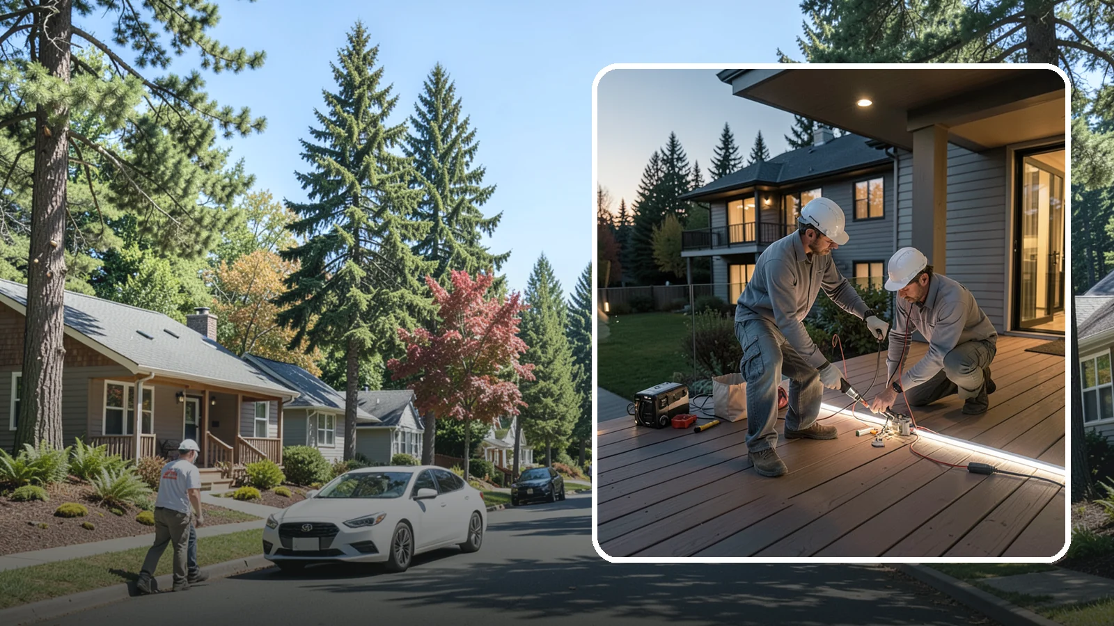 Deck Lighting Installation in Orting, Pierce County, WA - Deck lighting installation that extends evening enjoyment and improves safety after dark.