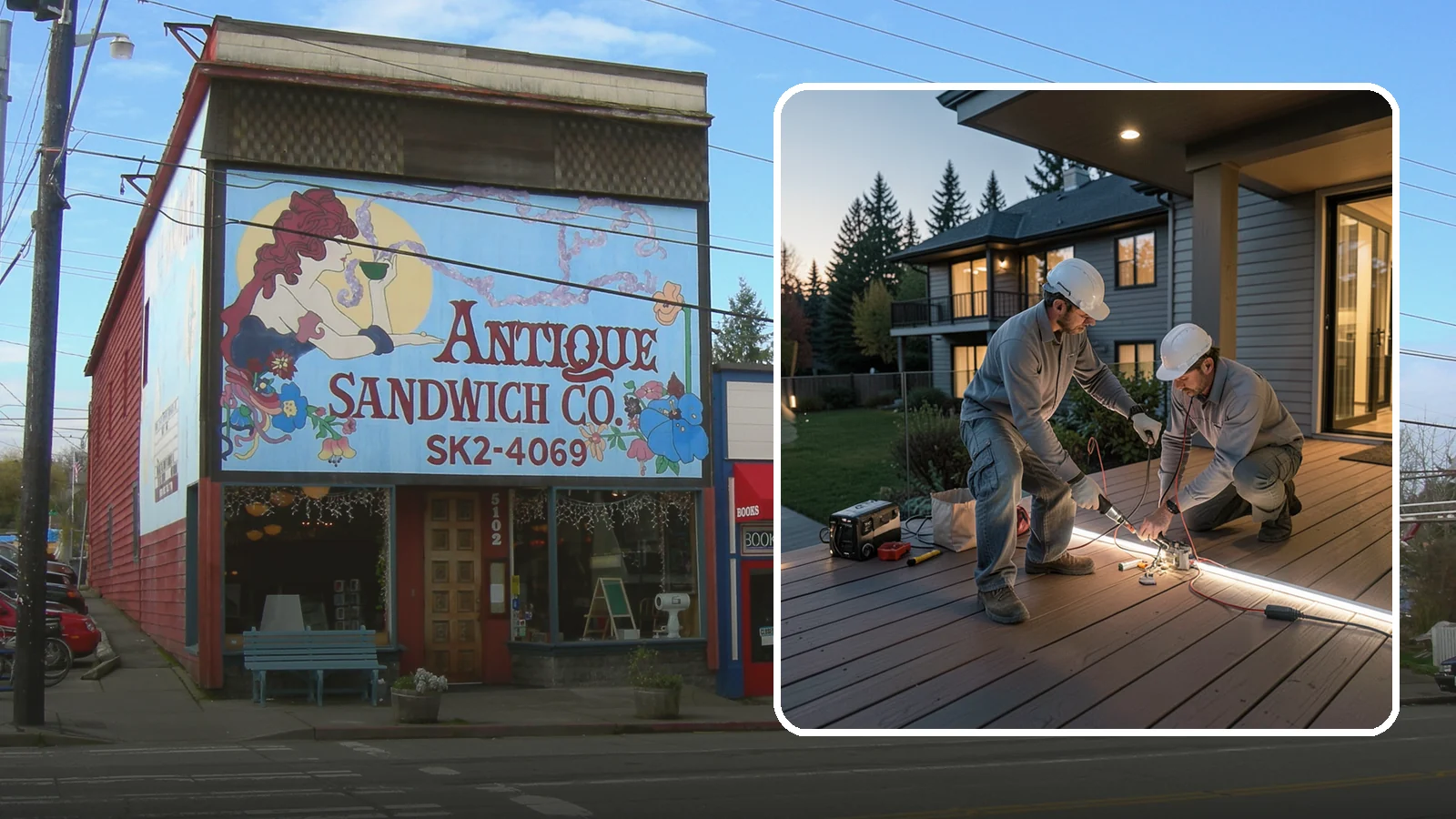 Deck Lighting Installation in Ruston, Pierce County, WA - Deck lighting installation that extends evening enjoyment and improves safety after dark.