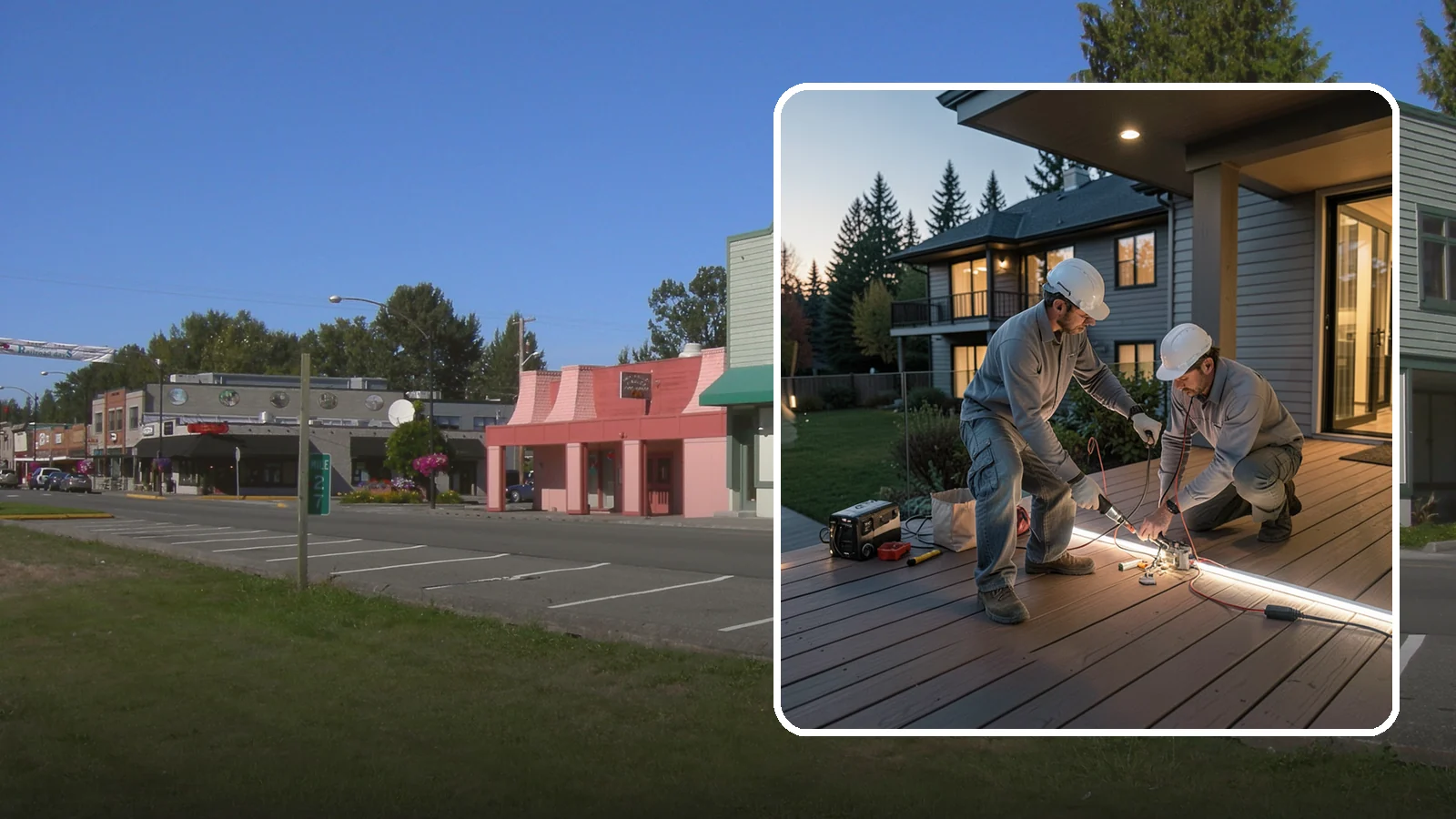 Deck Lighting Installation in Snoqualmie, King County, WA - Deck lighting installation that extends evening enjoyment and improves safety after dark.