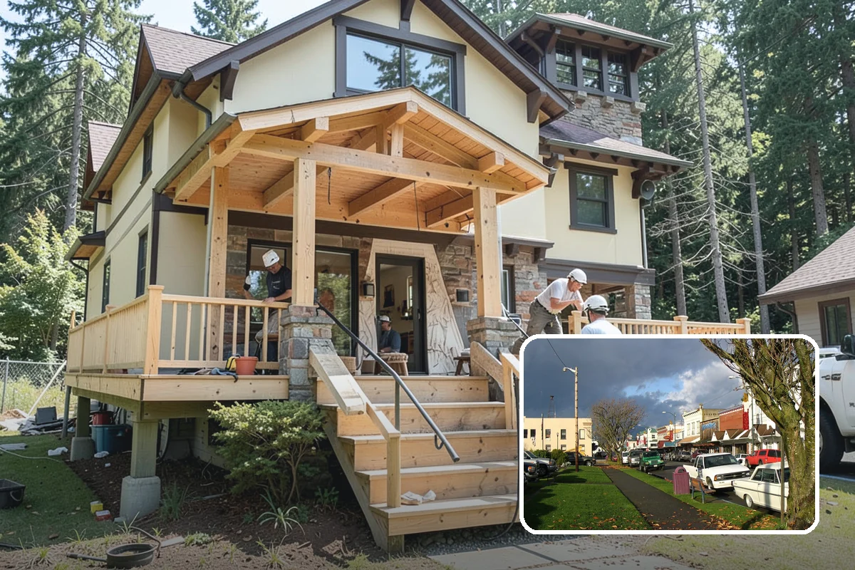 Deck Painting in Arlington, Snohomish County, WA - Solid color that hides graying and mismatched boards