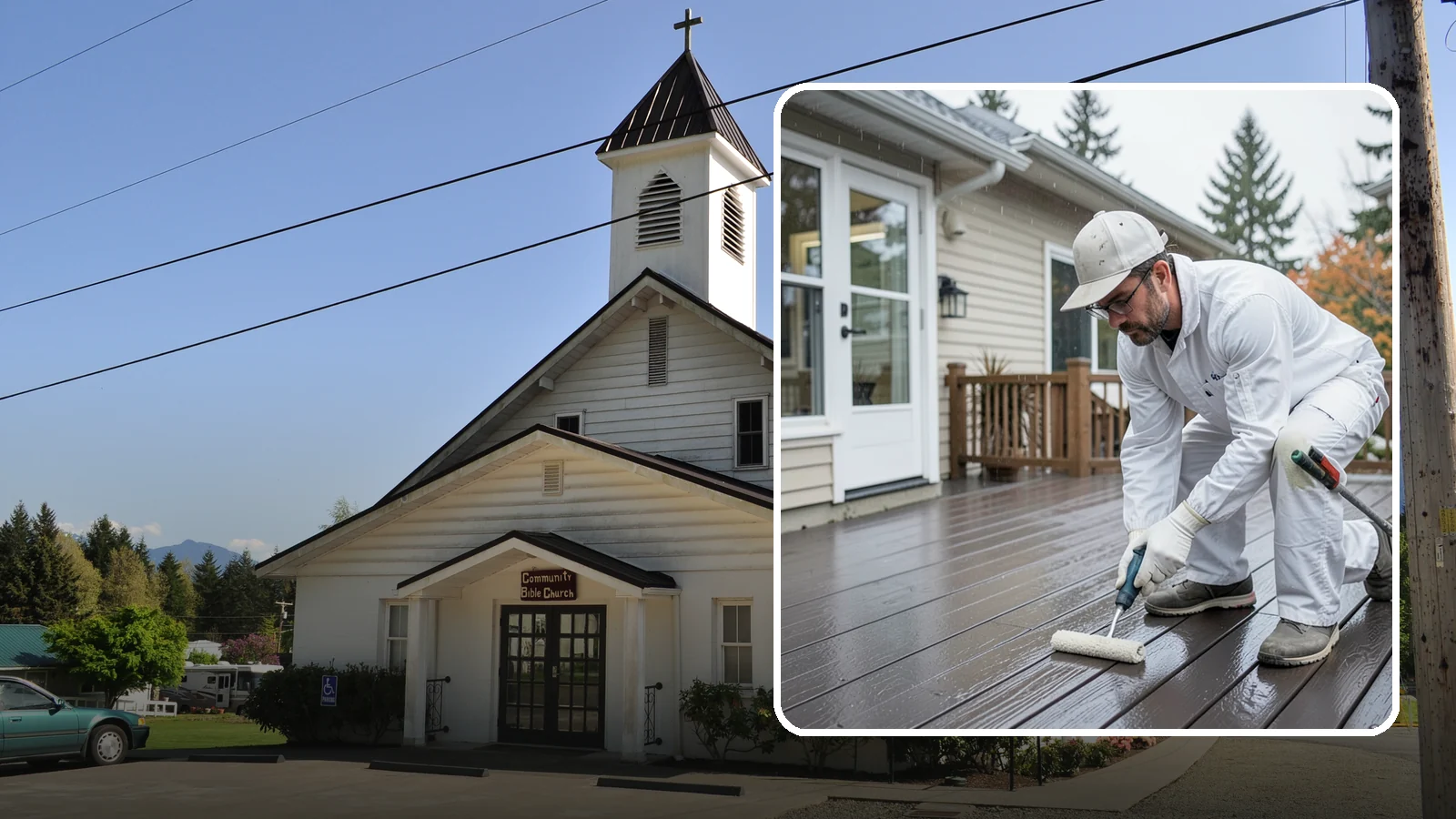 Deck Painting in Concrete, Skagit County, WA - Deck painting applies a solid, protective color coat that seals and renews worn deck boards.