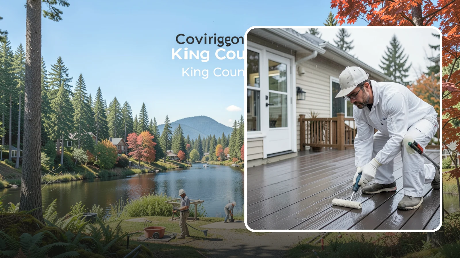 Deck Painting in Covington, King County, WA - Deck painting applies a solid, protective color coat that seals and renews worn deck boards.