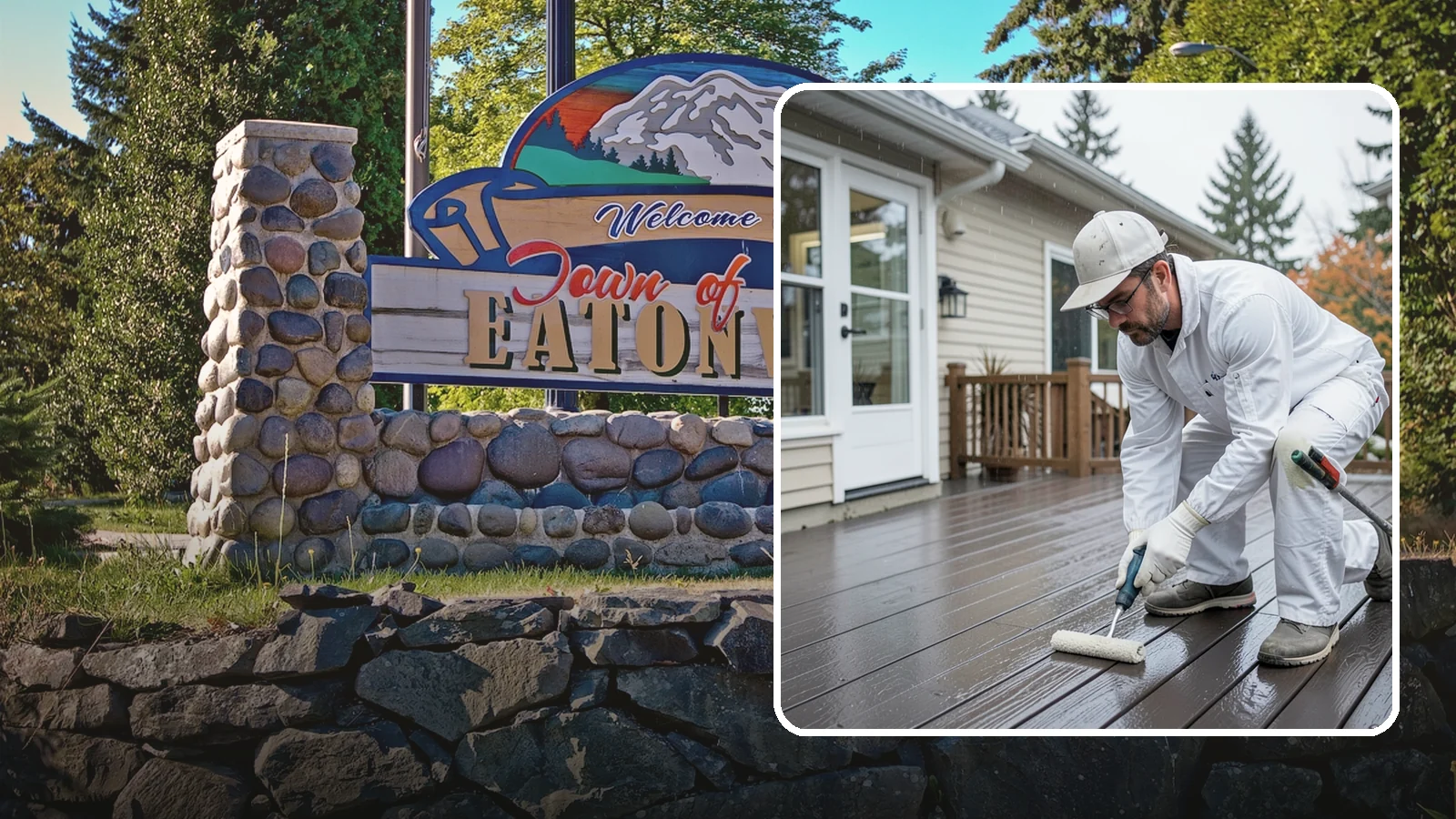 Deck Painting in Eatonville, Pierce County, WA - Deck painting applies a solid, protective color coat that seals and renews worn deck boards.