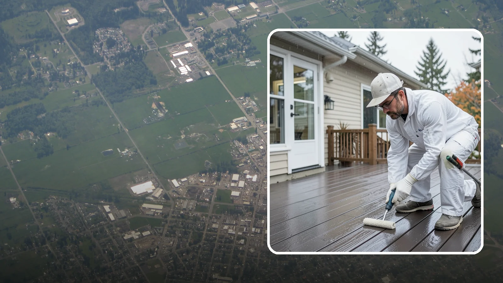 Deck Painting in Enumclaw, King County, WA - Deck painting applies a solid, protective color coat that seals and renews worn deck boards.