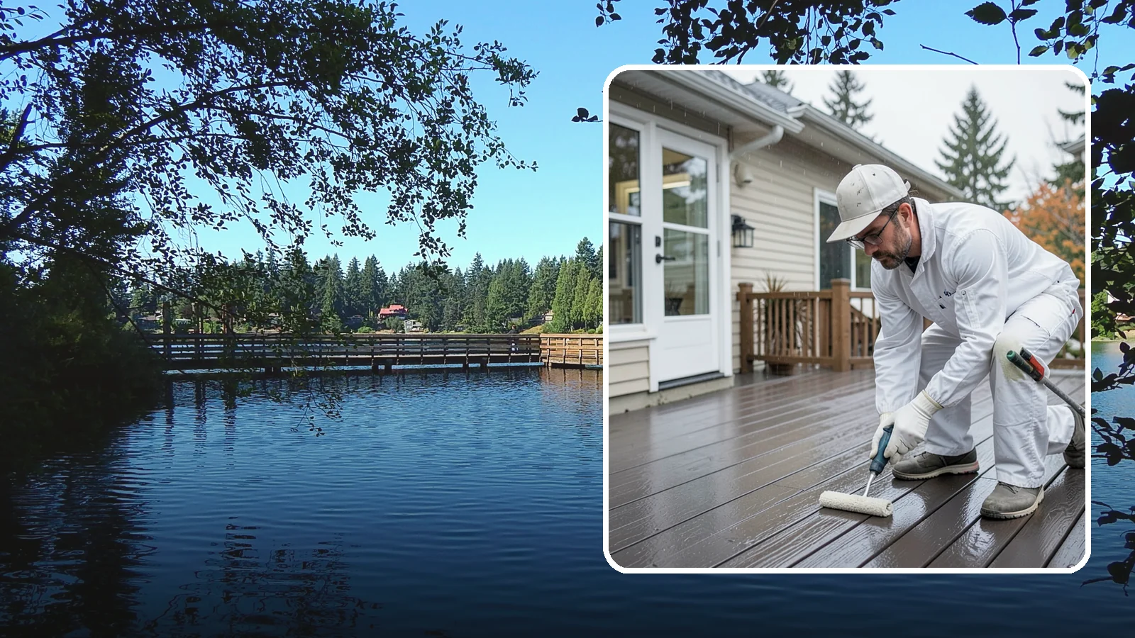 Deck Painting in Federal Way, King County, WA - Deck painting applies a solid, protective color coat that seals and renews worn deck boards.