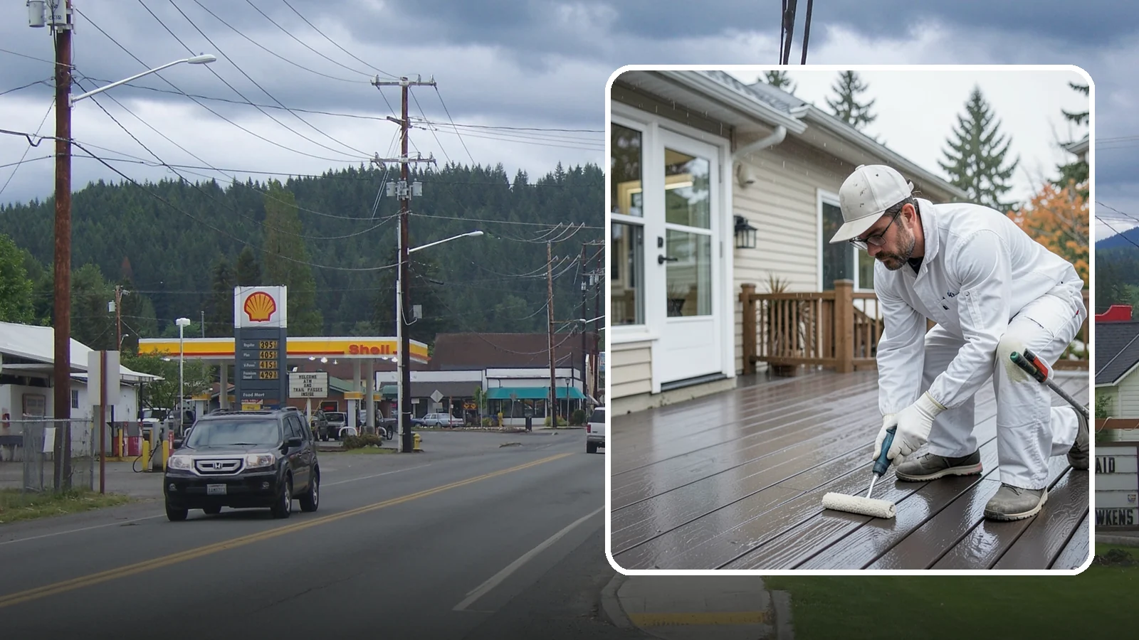 Deck Painting in Granite Falls, Snohomish County, WA - Deck painting applies a solid, protective color coat that seals and renews worn deck boards.