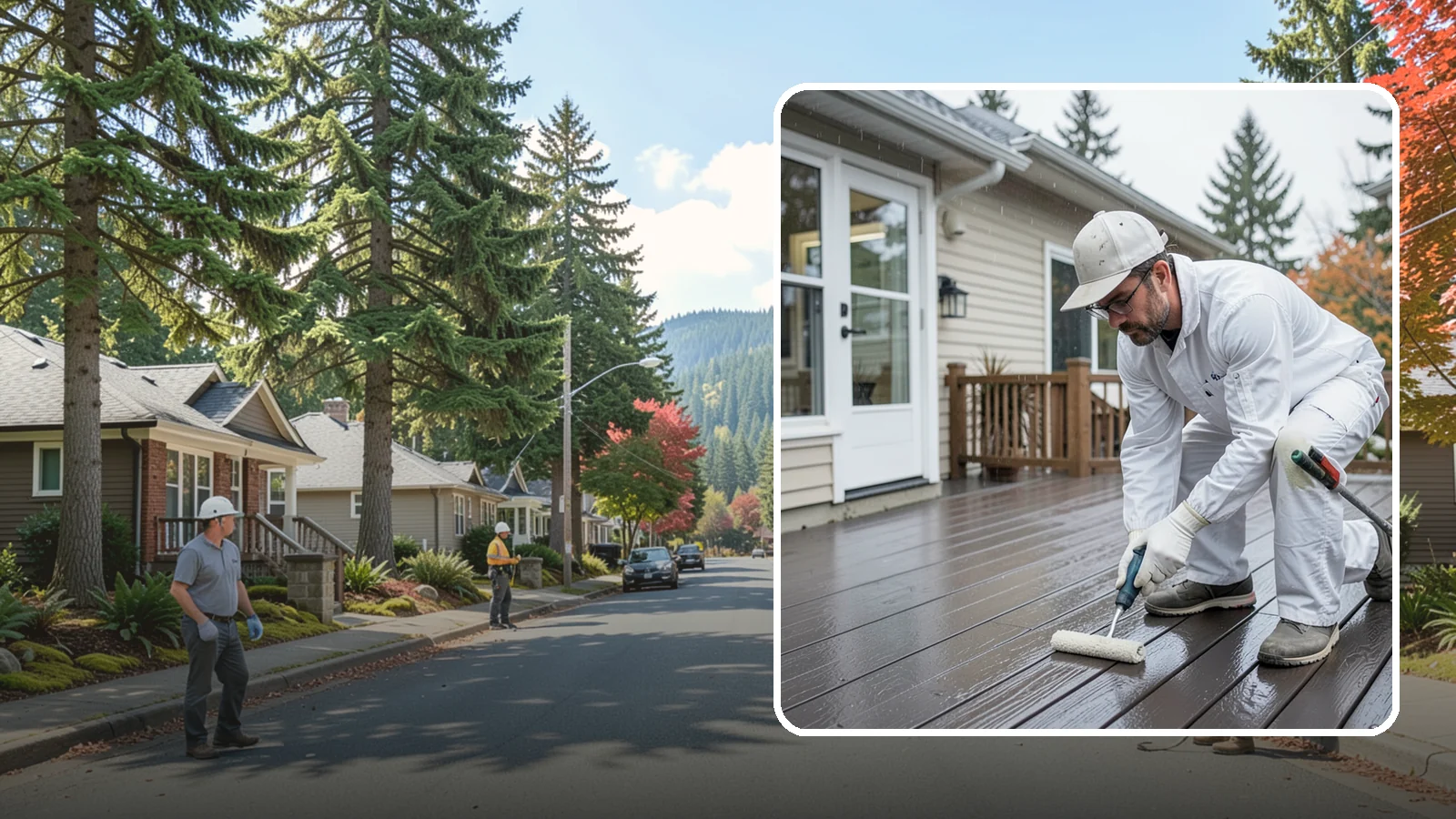 Deck Painting in Hunts Point, King County, WA - Deck painting applies a solid, protective color coat that seals and renews worn deck boards.