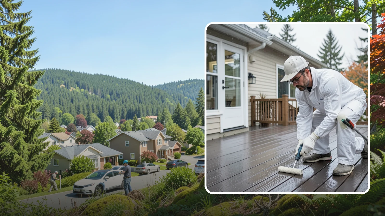 Deck Painting in Index, Snohomish County, WA - Deck painting applies a solid, protective color coat that seals and renews worn deck boards.