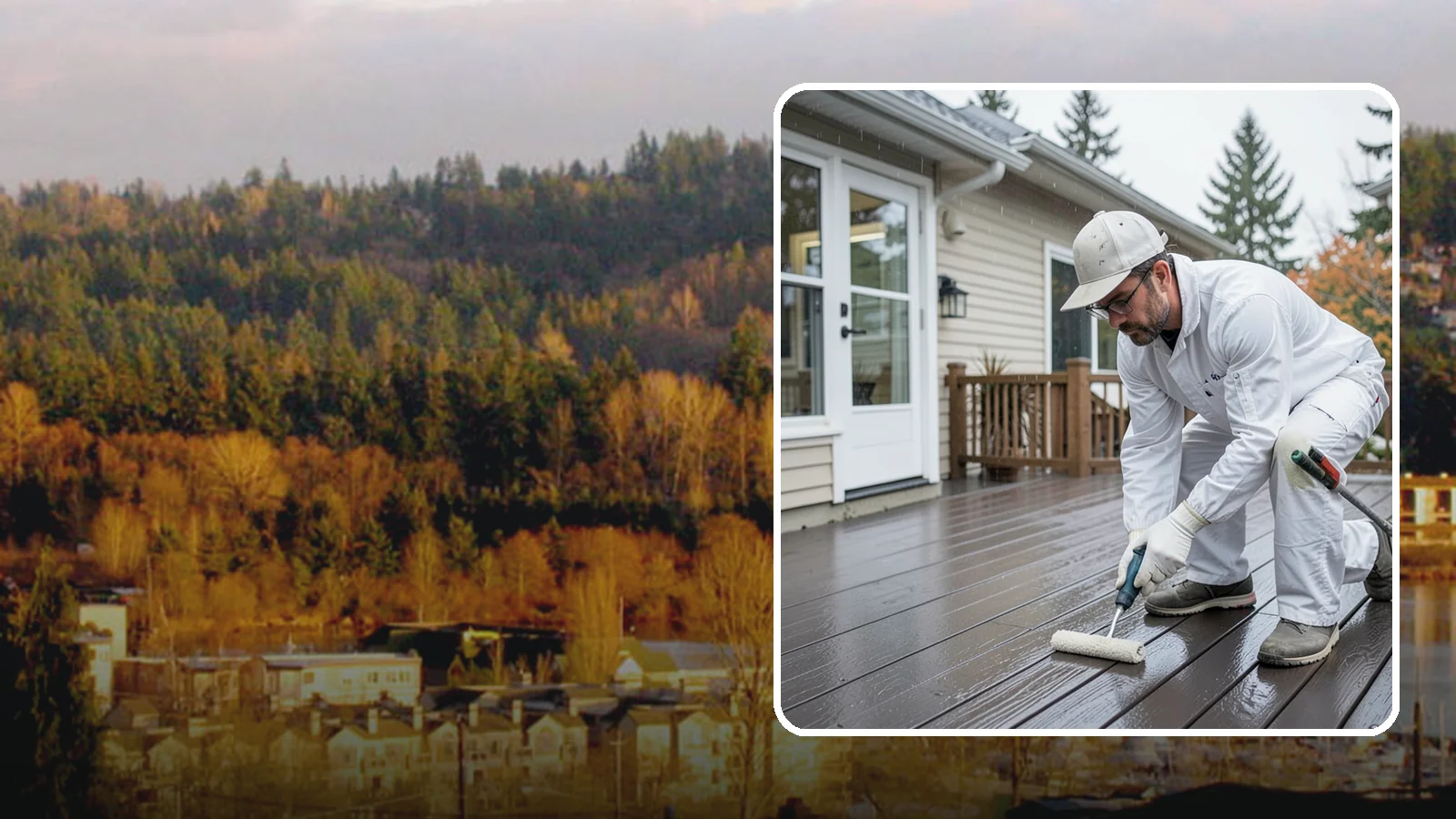Deck Painting in Kenmore, King County, WA - Deck painting applies a solid, protective color coat that seals and renews worn deck boards.
