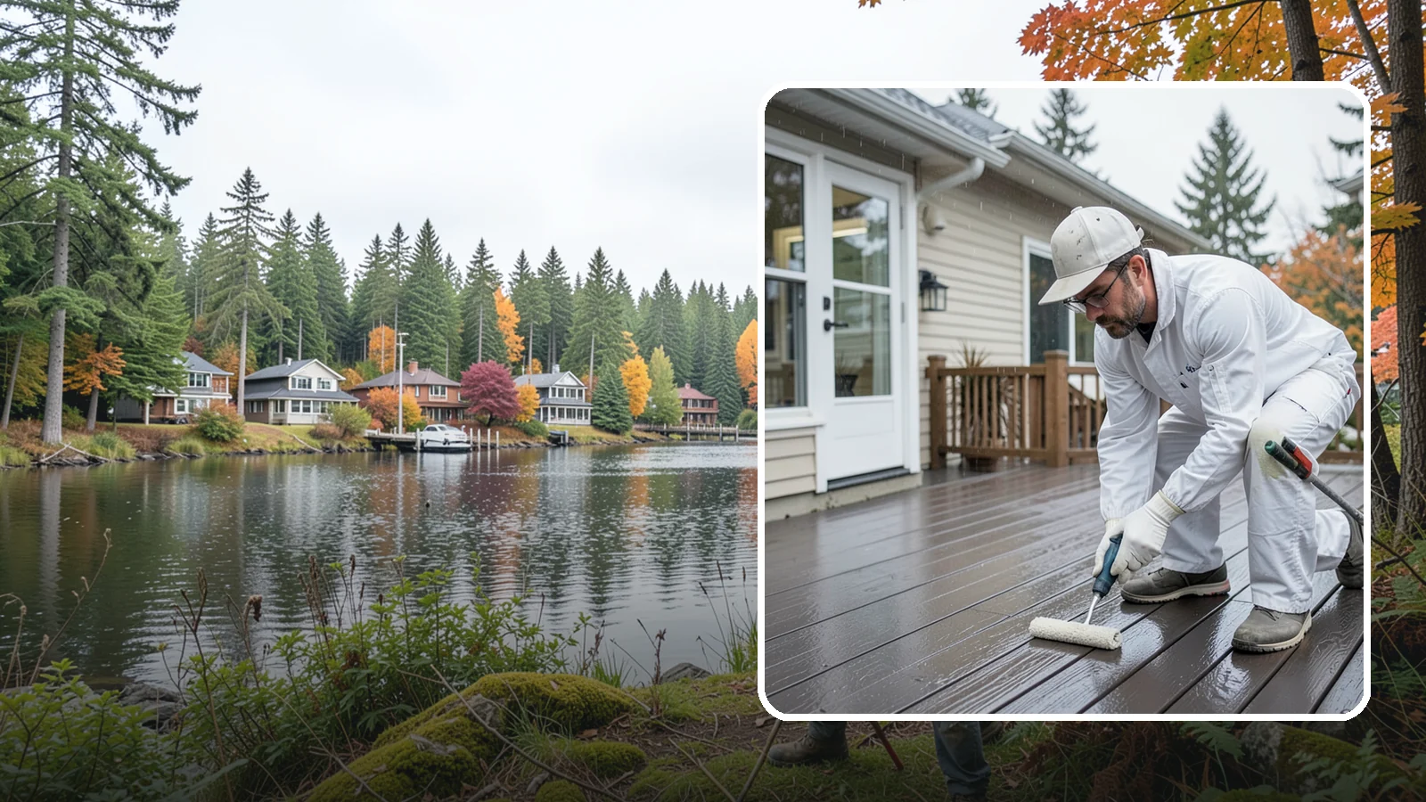 Deck Painting in La Conner, Skagit County, WA - Deck painting applies a solid, protective color coat that seals and renews worn deck boards.