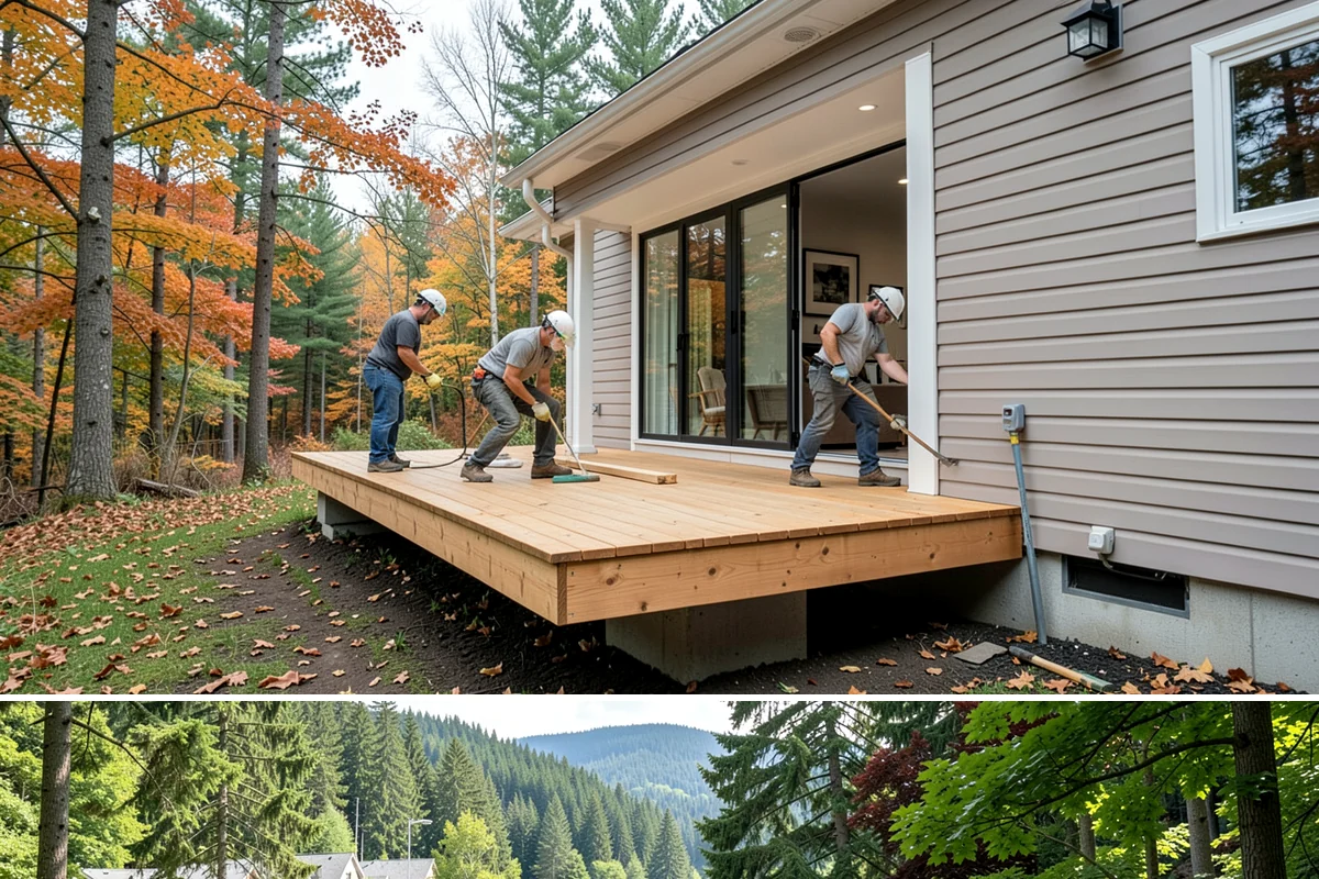Deck Painting in Lake Forest Park, King County, WA - Deck painting must be scheduled during the dry summer window so the wood is dry and the coating can cure fully.