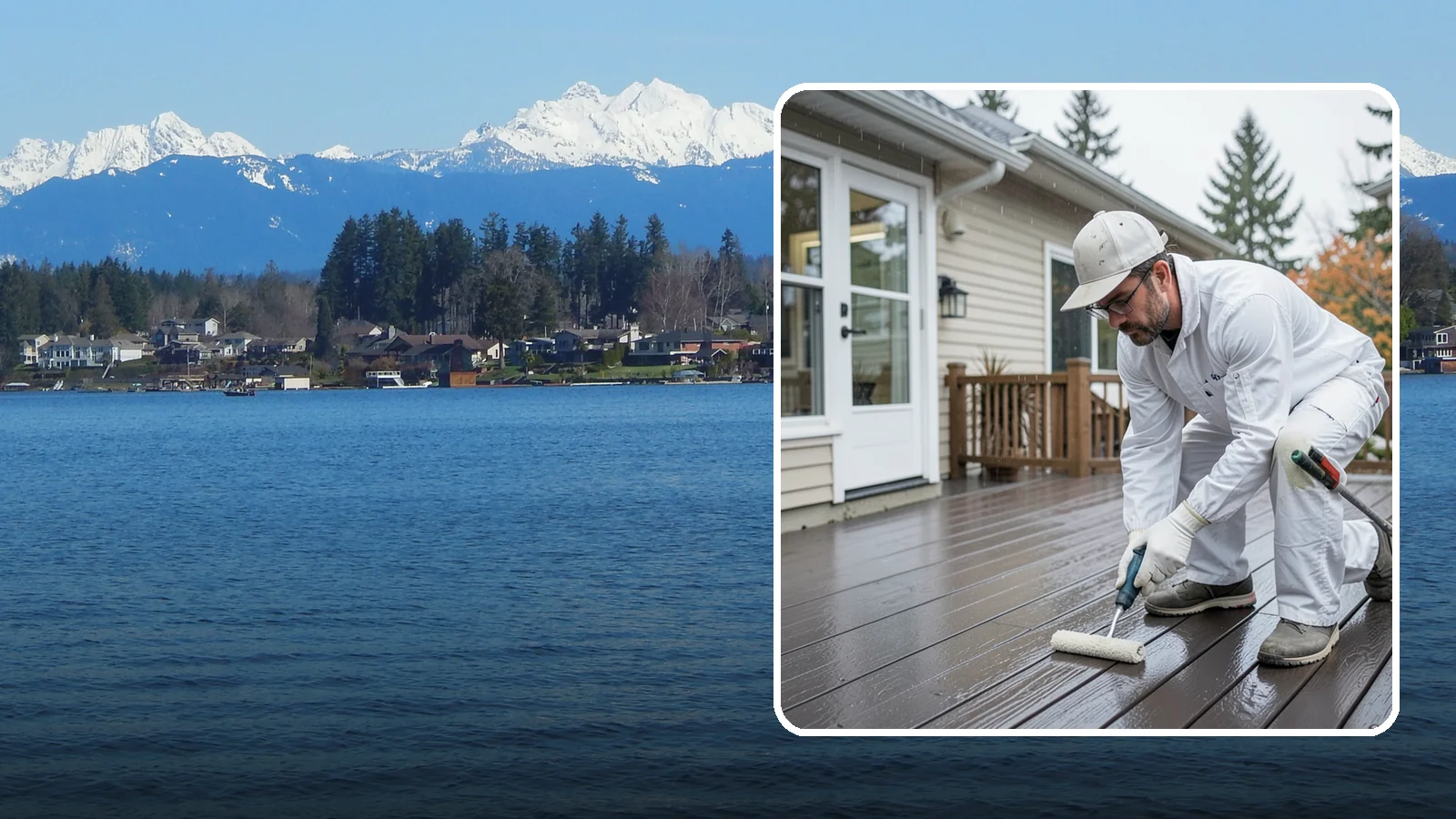 Deck Painting in Lake Stevens, Snohomish County, WA - Deck painting applies a solid, protective color coat that seals and renews worn deck boards.