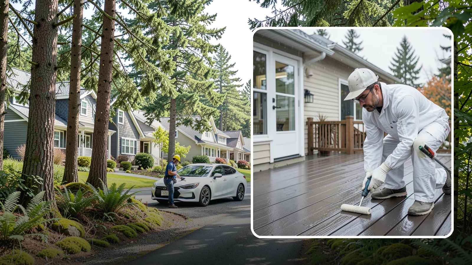 Deck Painting in Normandy Park, King County, WA - Deck painting applies a solid, protective color coat that seals and renews worn deck boards.