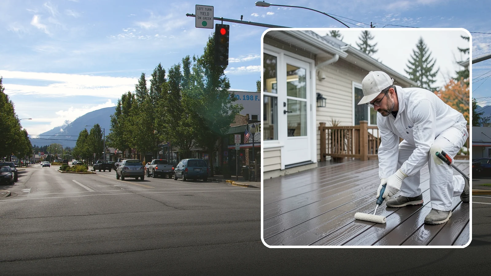 Deck Painting in North Bend, King County, WA - Deck painting applies a solid, protective color coat that seals and renews worn deck boards.