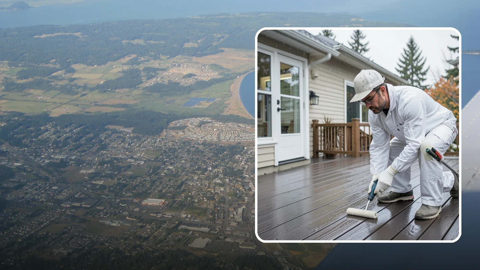 Deck Painting in Oak Harbor, Island County, WA - Deck painting applies a solid, protective color coat that seals and renews worn deck boards.